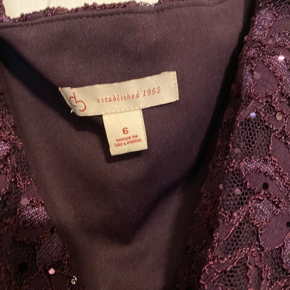 Plum Lace & Sequin Dress - Picture 3 of 4
